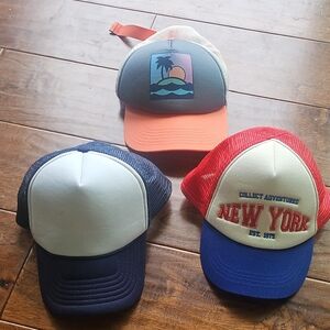 Zara Kids Trucker Hat Trio - Blue, Orange, Red